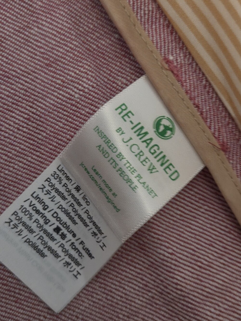 NWT J.CREW BRISTOL RASPBERRY-WHITE STRETCH LINEN DOUBLE BREASTED BLAZER - Picture 7 of 8